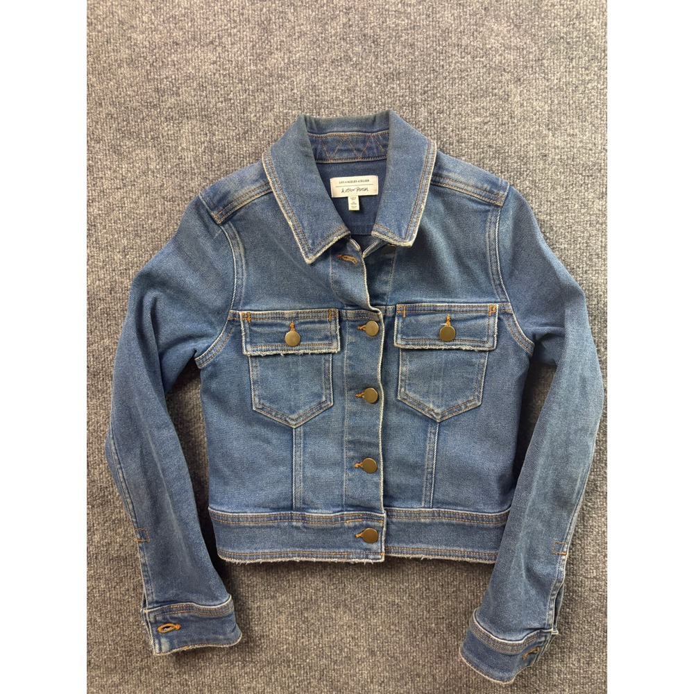 & Other Stories Paris Atelier Denim Jacket Womens 4 Cropped Raw Hem Los Angeles